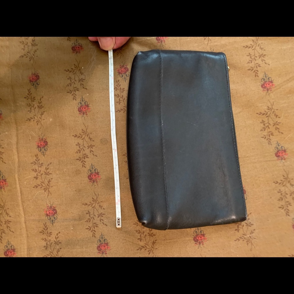 Coach black leather cosmetic accessories bag